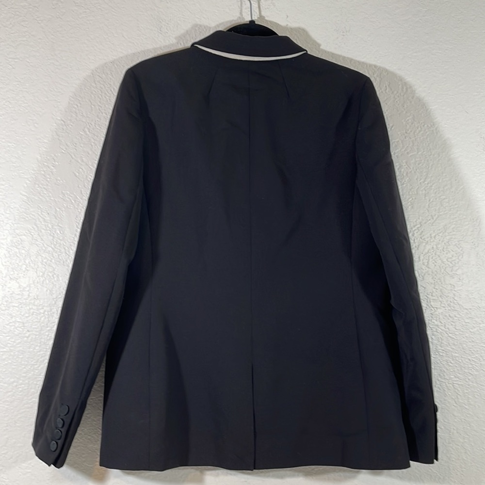 Madewell 2 Button Blazer Long Sleeve Solid Black Size 12 Career Style# 07901 - Picture 4 of 8